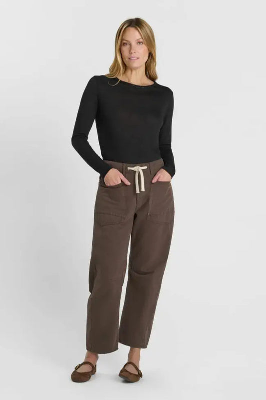 Madie Balloon Jeans - Bark