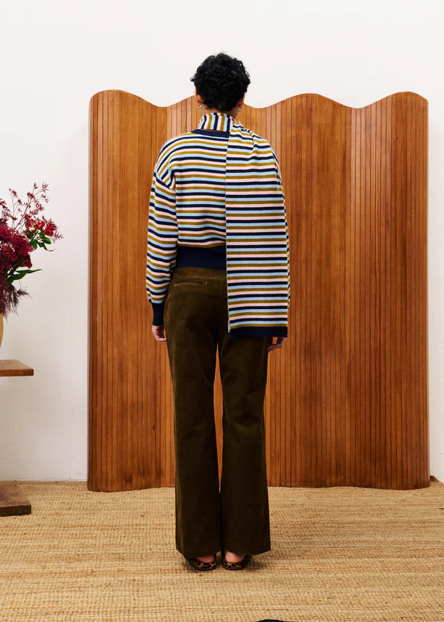 Tonkinois Cardigan & Scarf Set - Blue Marine