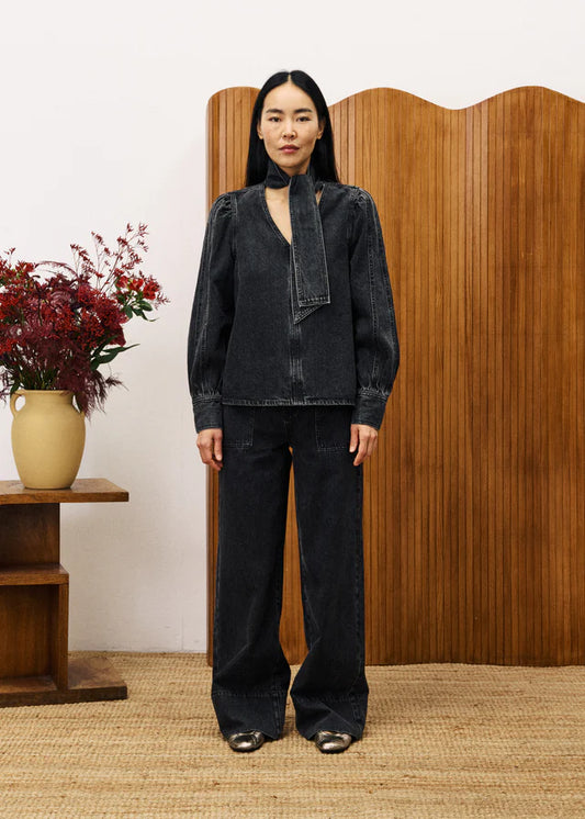 Buds Blouse - Black Denim