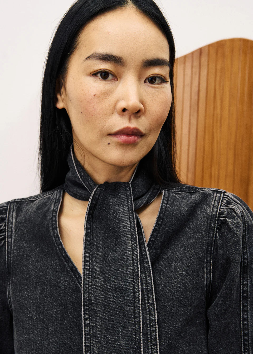 Buds Blouse - Black Denim