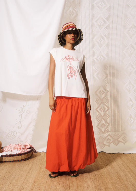 Santino T-Shirt - Cream/Red