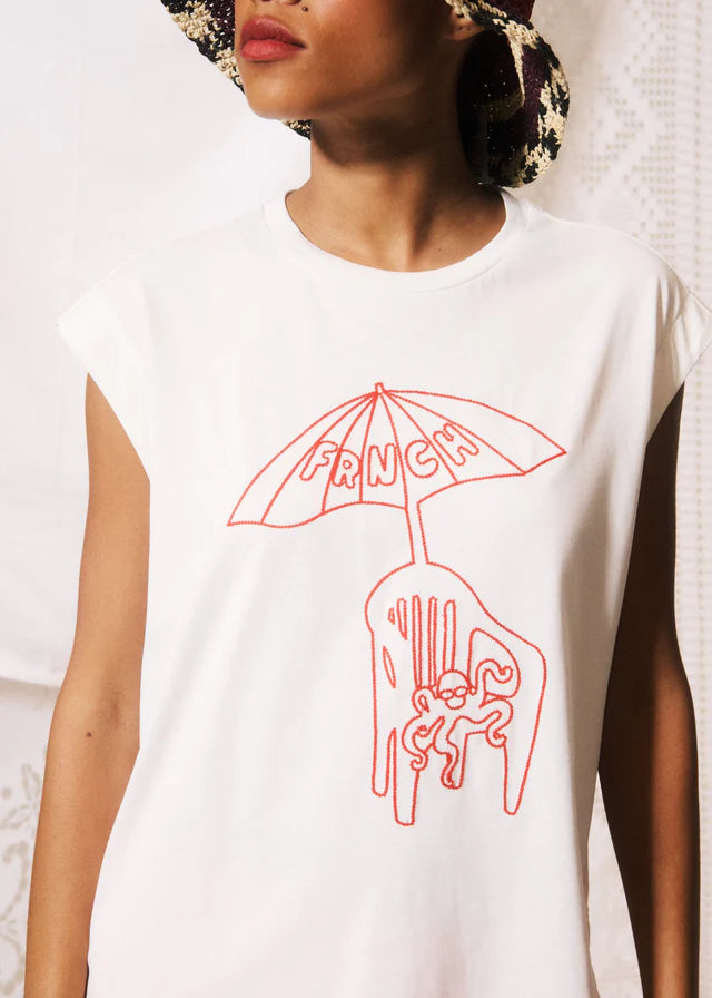 Santino T-Shirt - Cream/Red