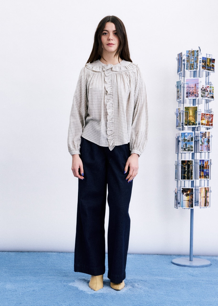 Dorset Blouse - Beige Check