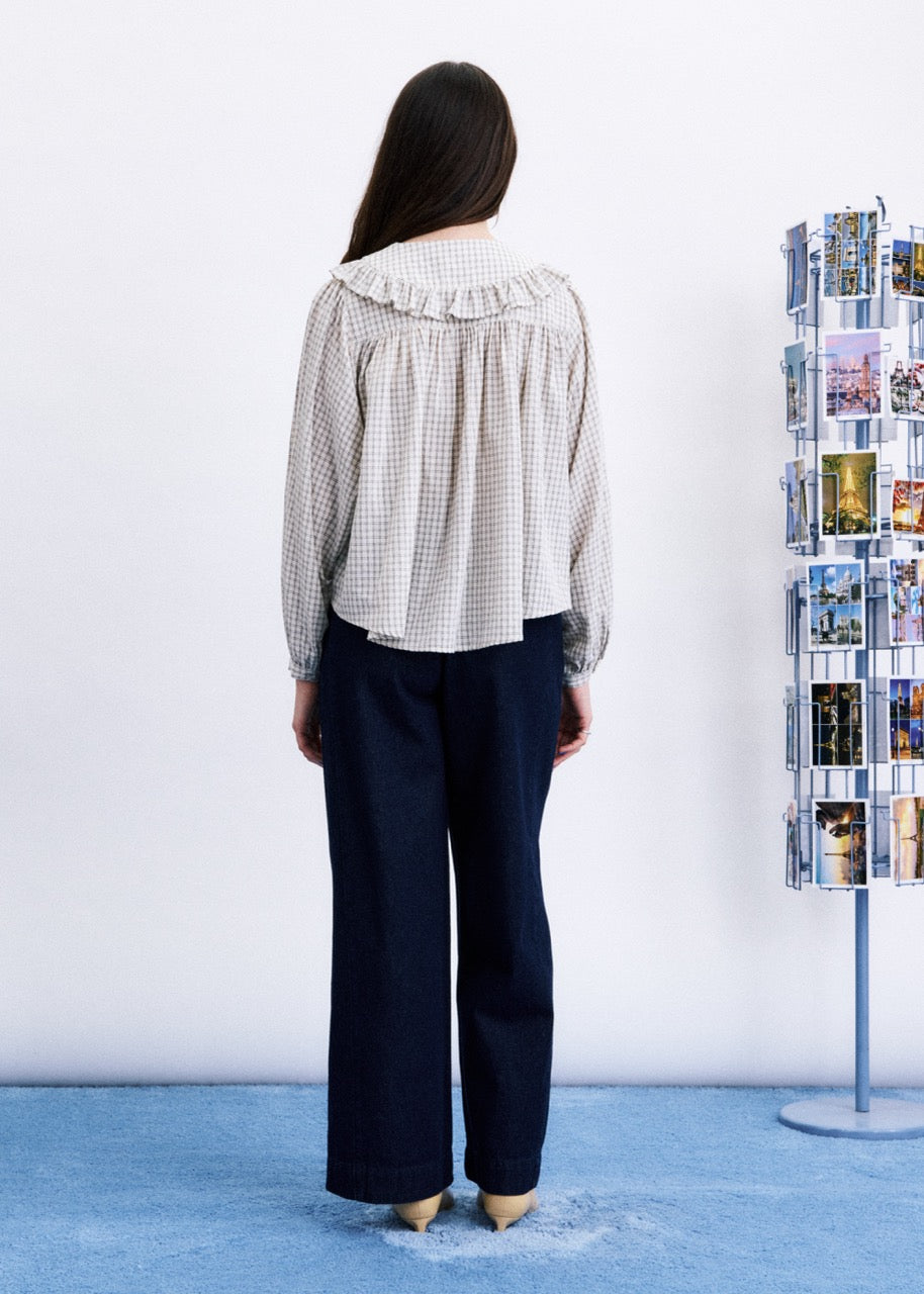Dorset Blouse - Beige Check