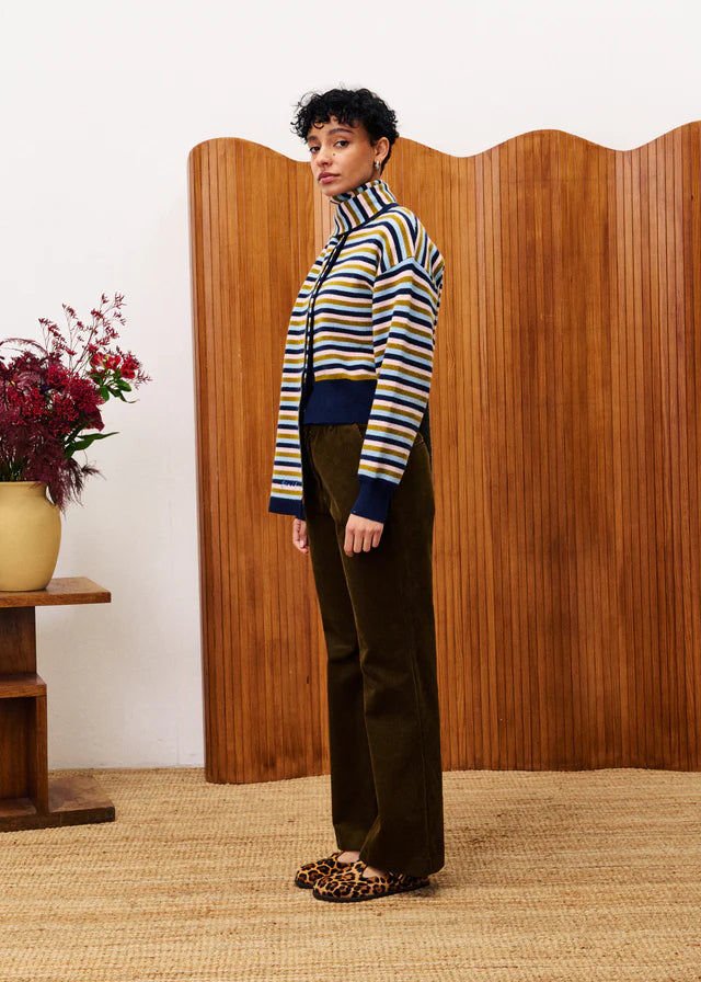Tonkinois Cardigan & Scarf Set - Blue Marine