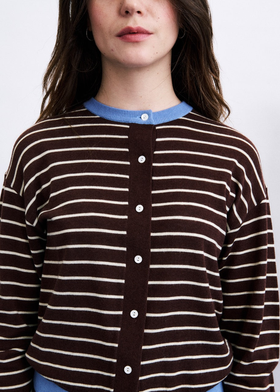 Echarpe Cardigan With Scarf Set - Marron Glace