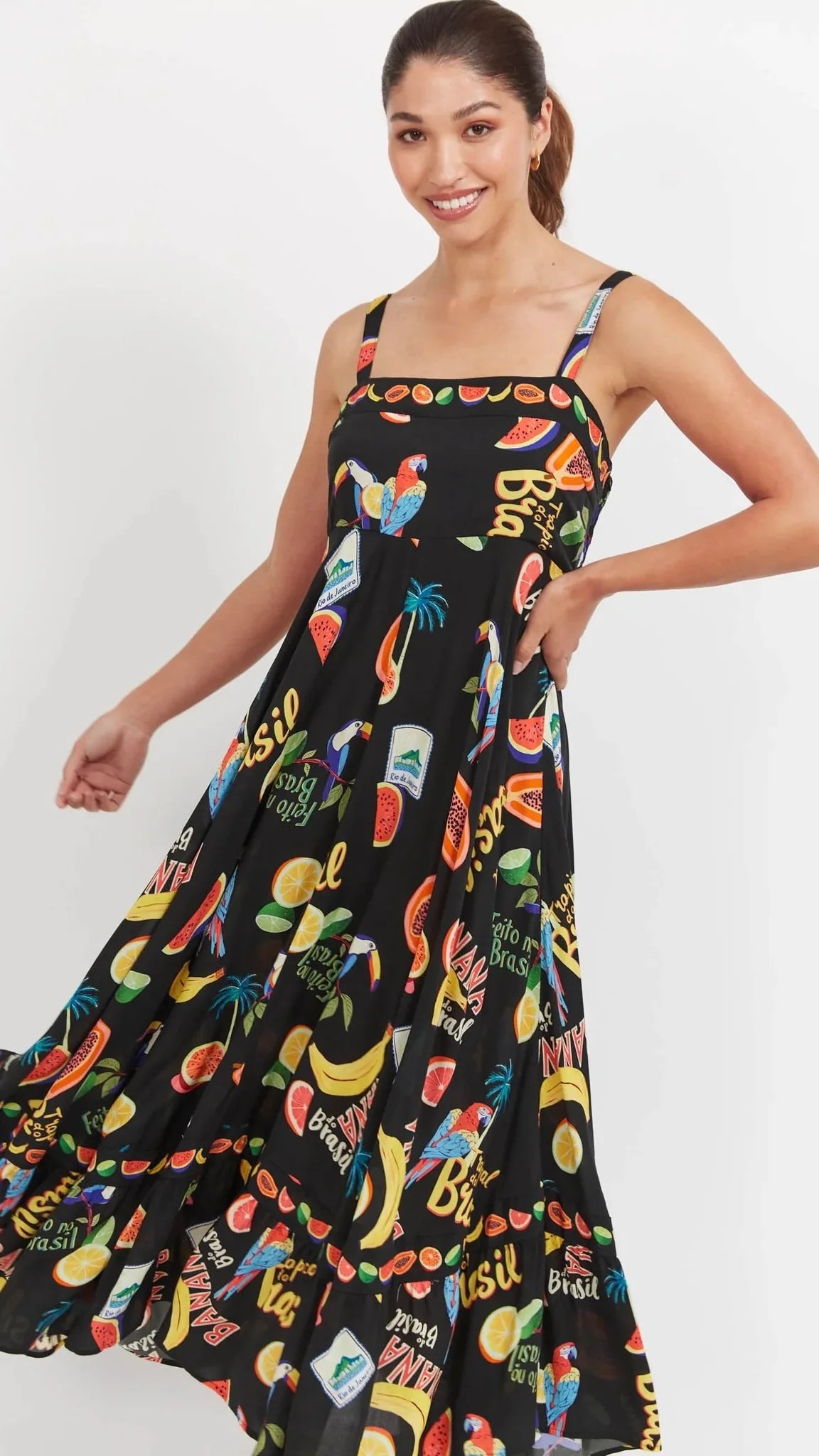Cabana Tank Maxi Dress - Brasil Black