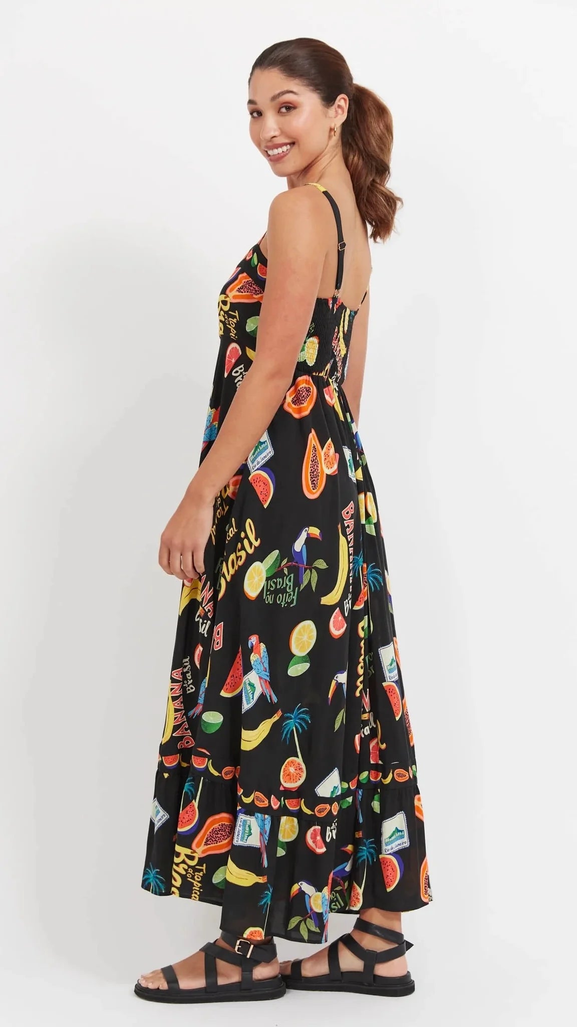 Cabana Tank Maxi Dress - Brasil Black
