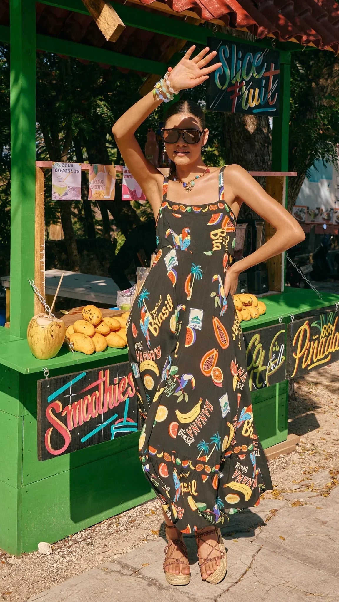 Cabana Tank Maxi Dress - Brasil Black