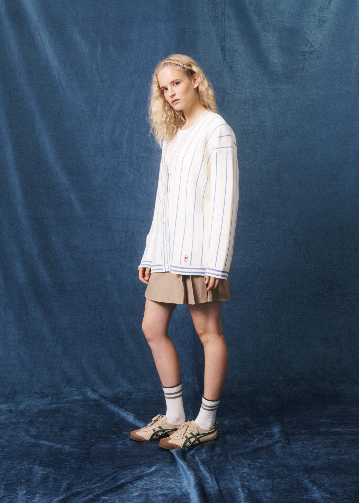 Nina Cardigan - Blue/Cream Stripe
