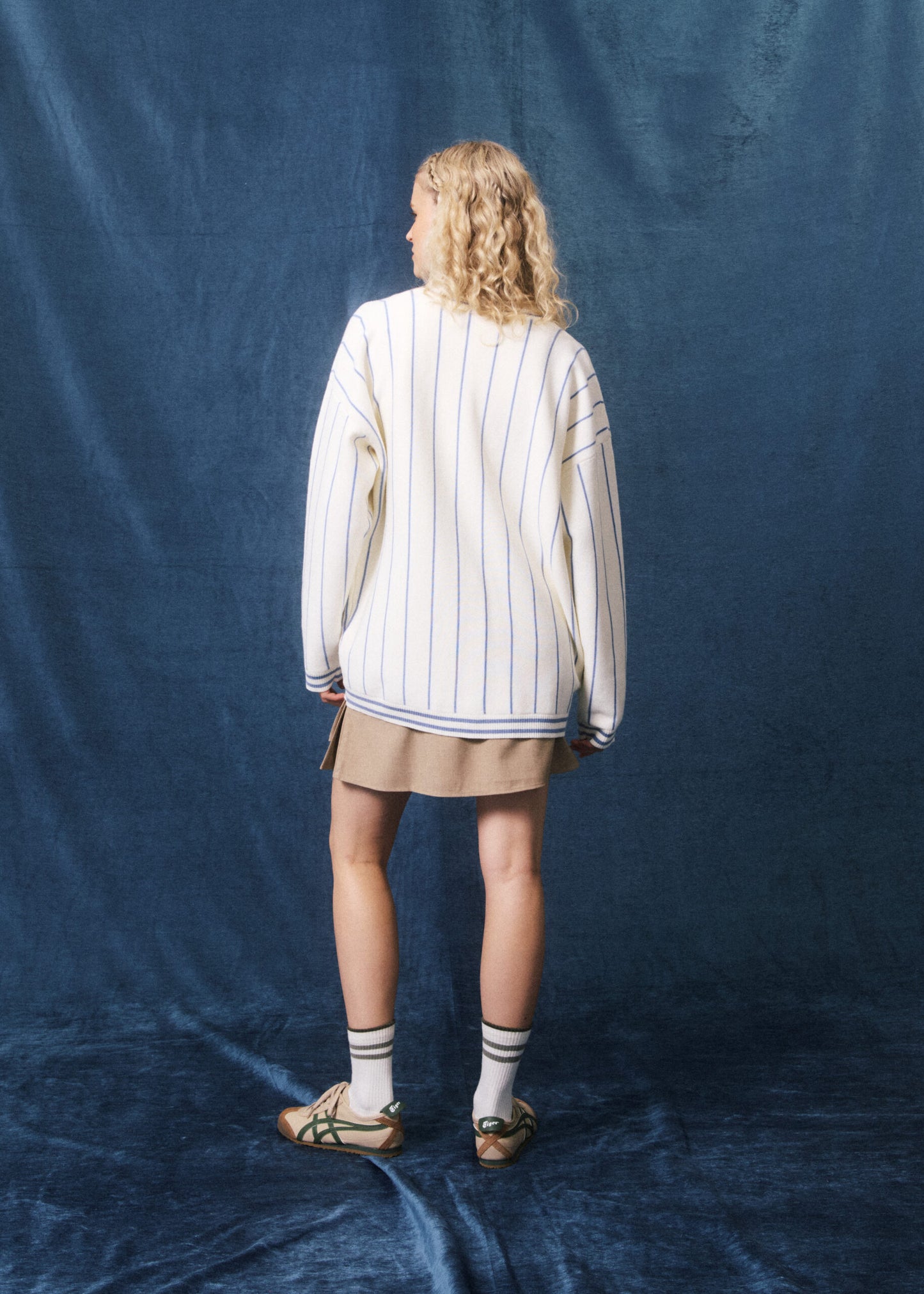 Nina Cardigan - Blue/Cream Stripe