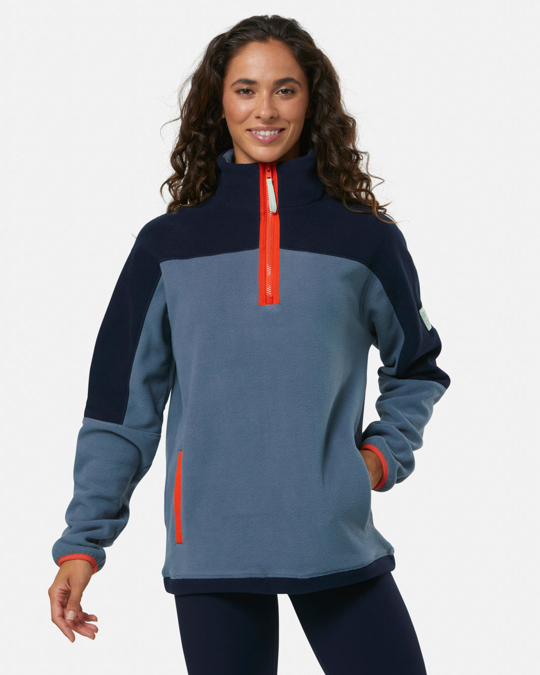 Half Zip Polar Fleece - Stone Blue