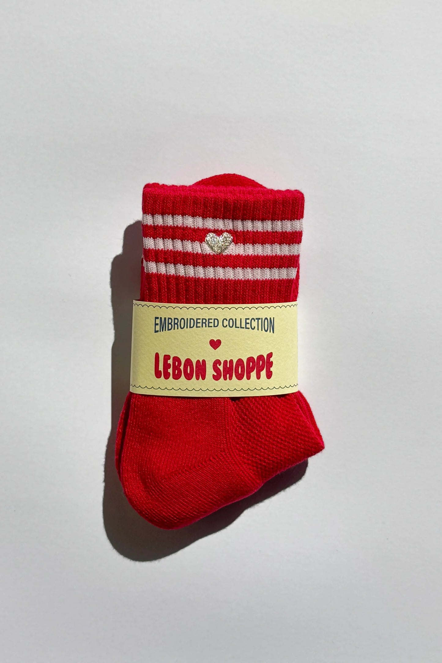 Embroidered Girlfriend Socks - Scarlet Heart