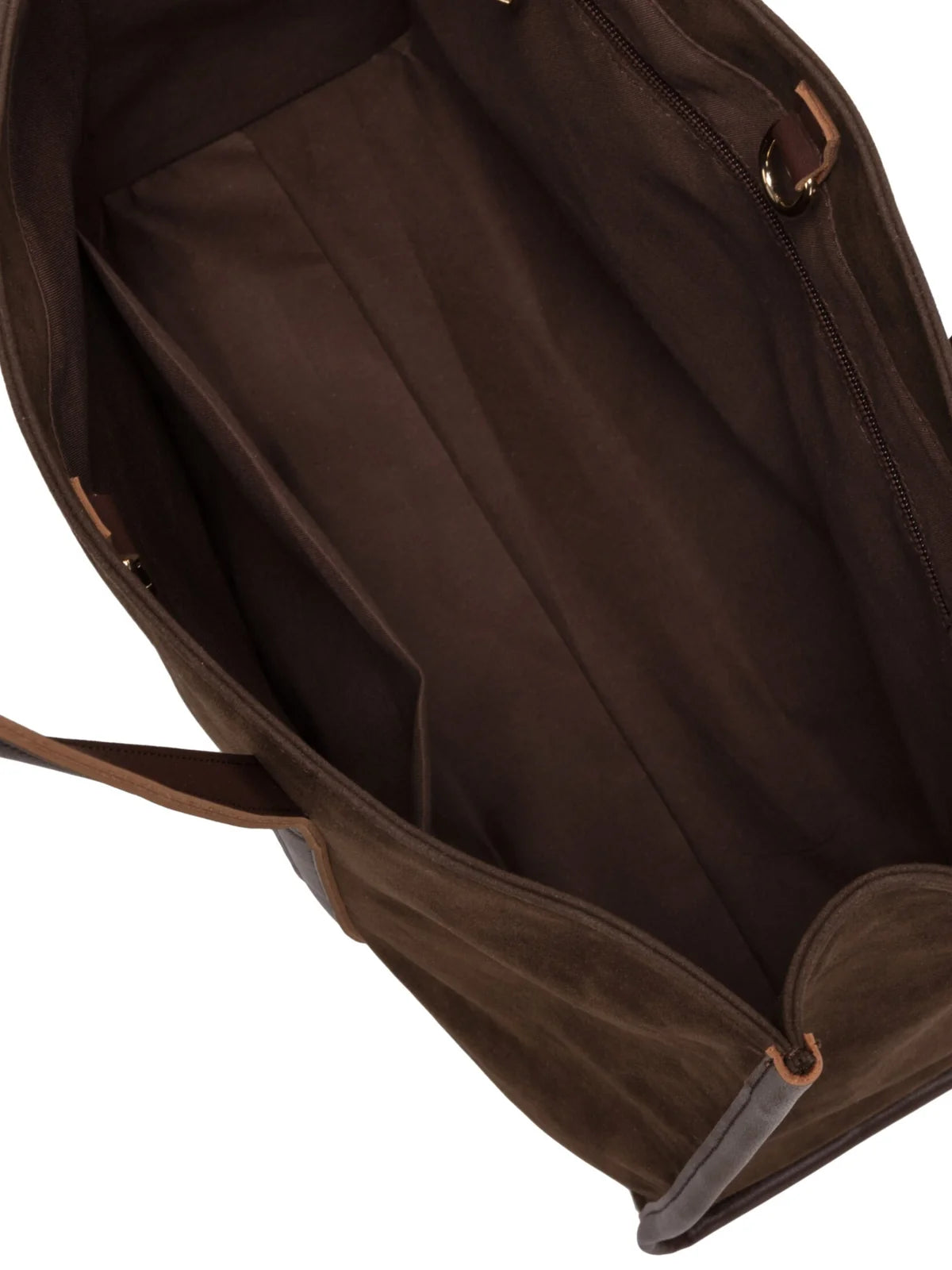 Suede Effect Large Tote Bag - Brown