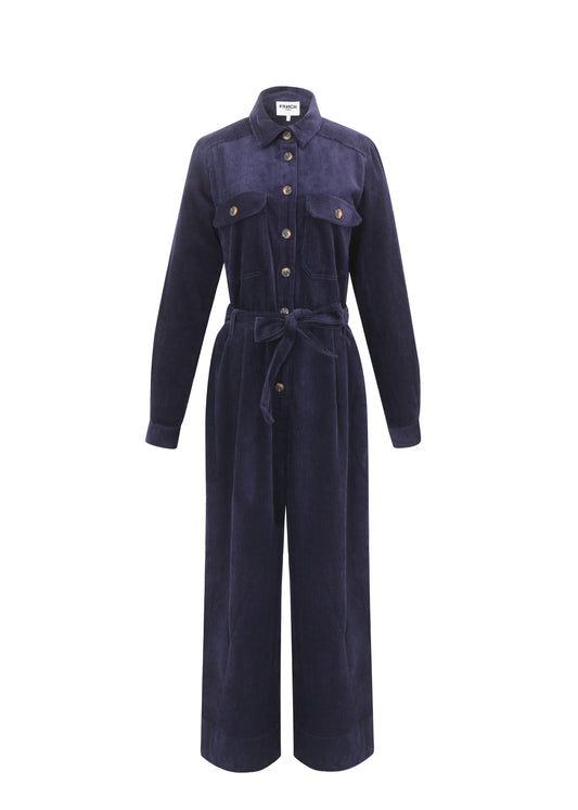 Alya Corduroy Jumpsuit - Blue Marine