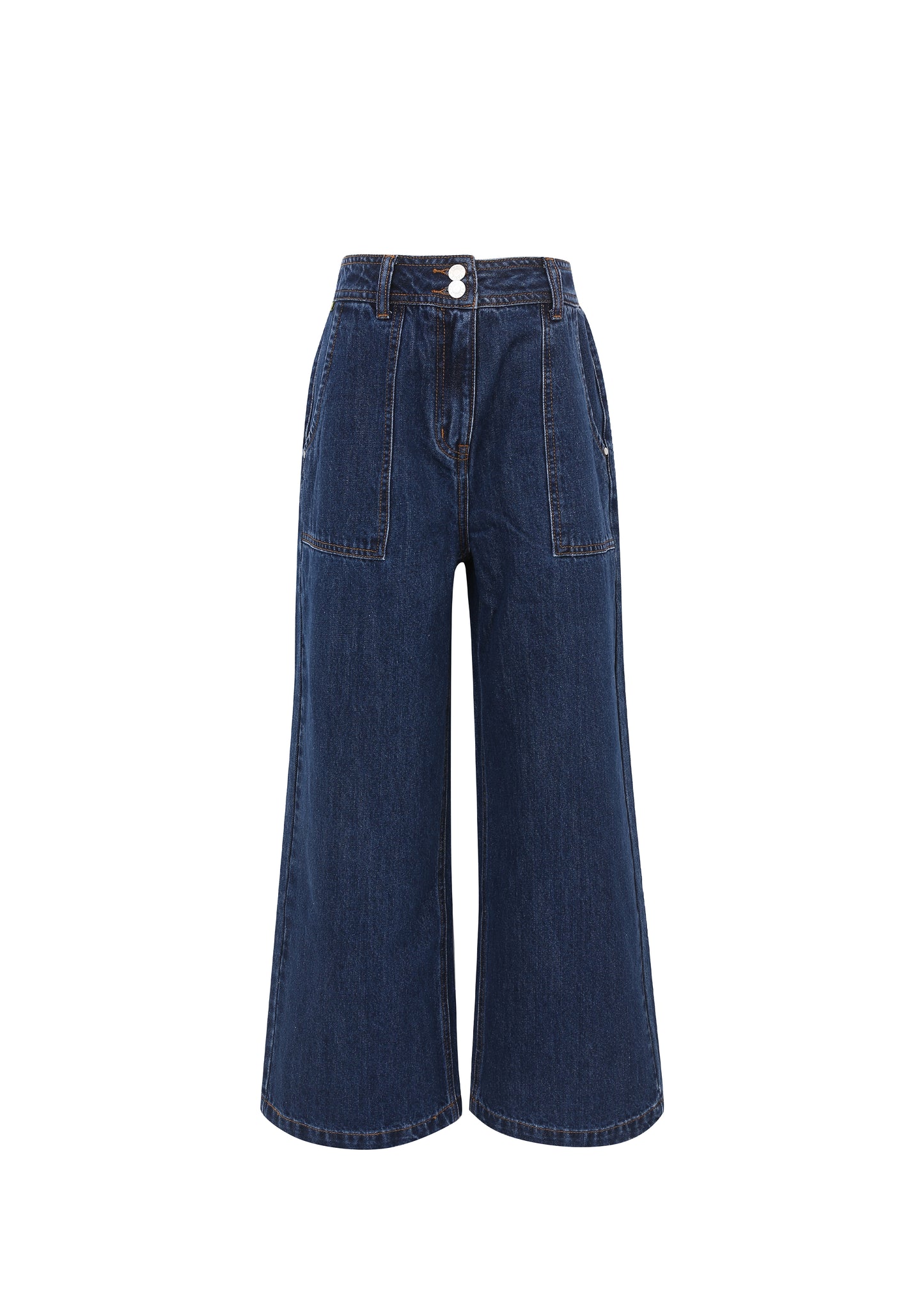 Prunella Denim Trousers - Blue Marine