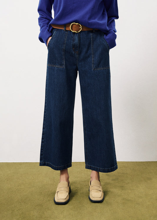 Prunella Denim Trousers - Blue Marine