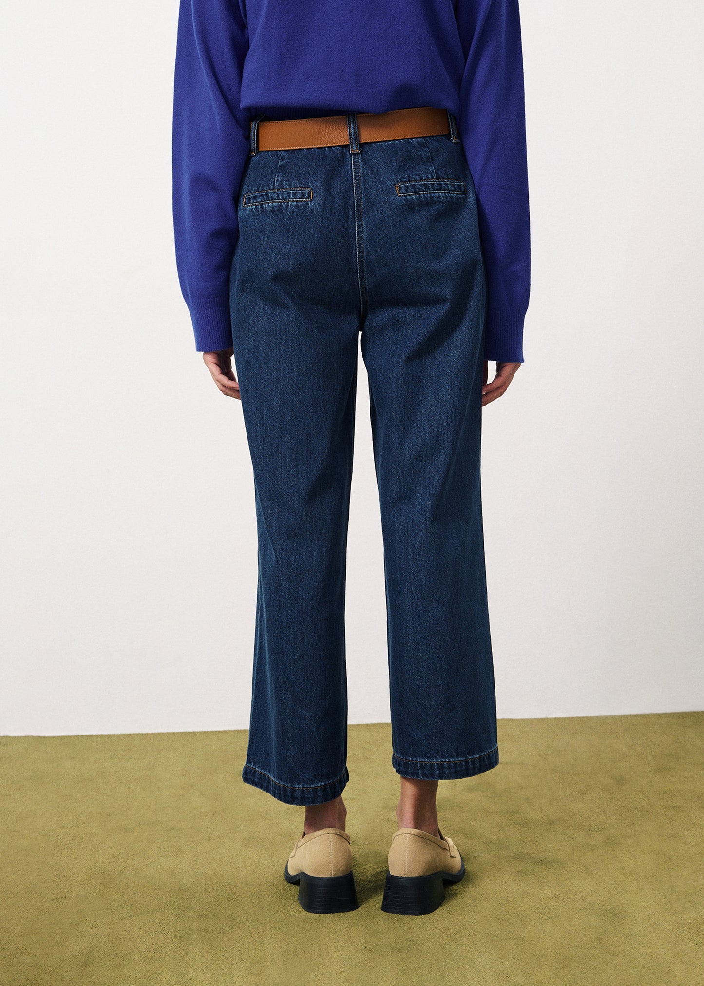 Prunella Denim Trousers - Blue Marine