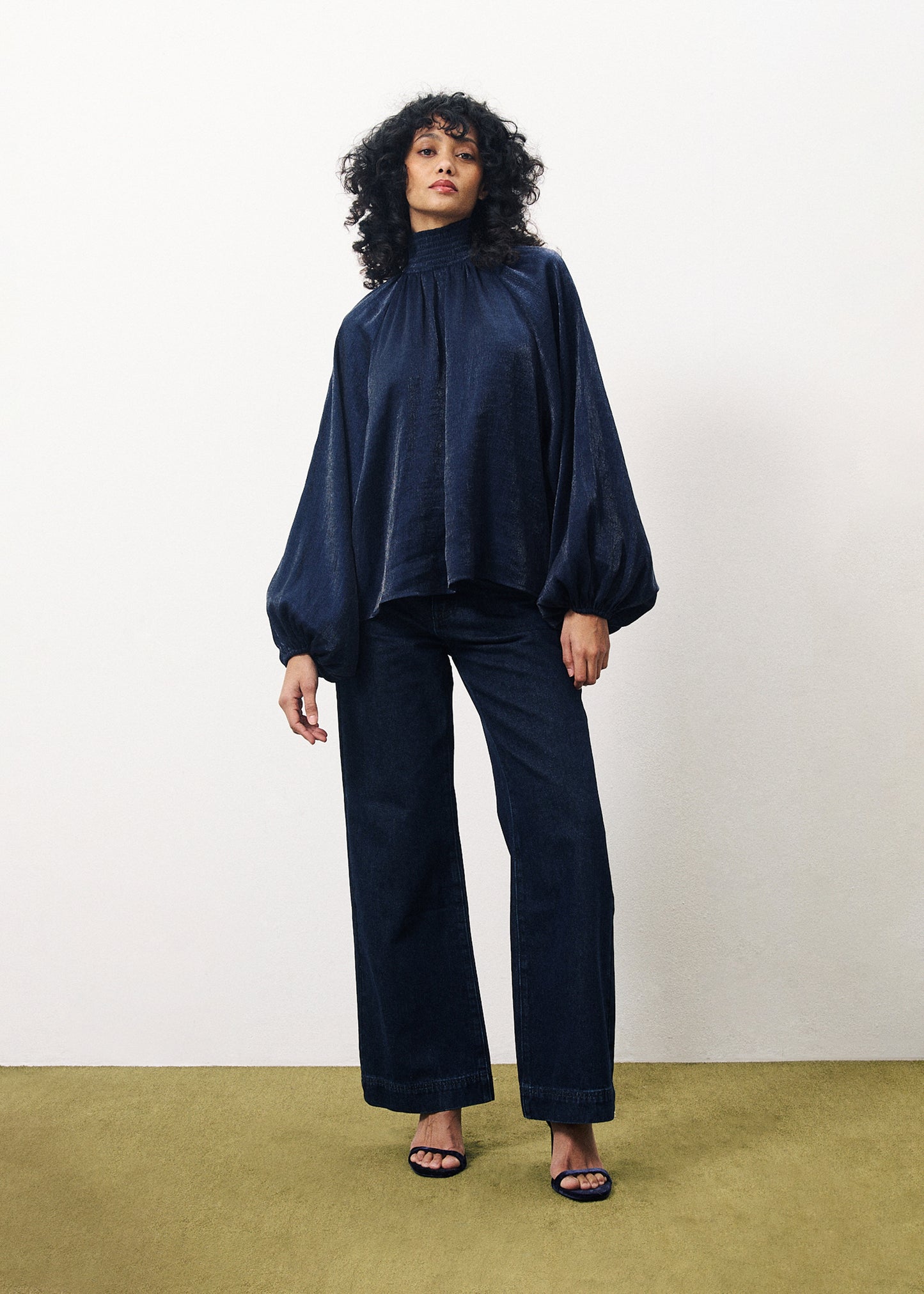 Nika Long Sleeve Blouse - Blue Marine