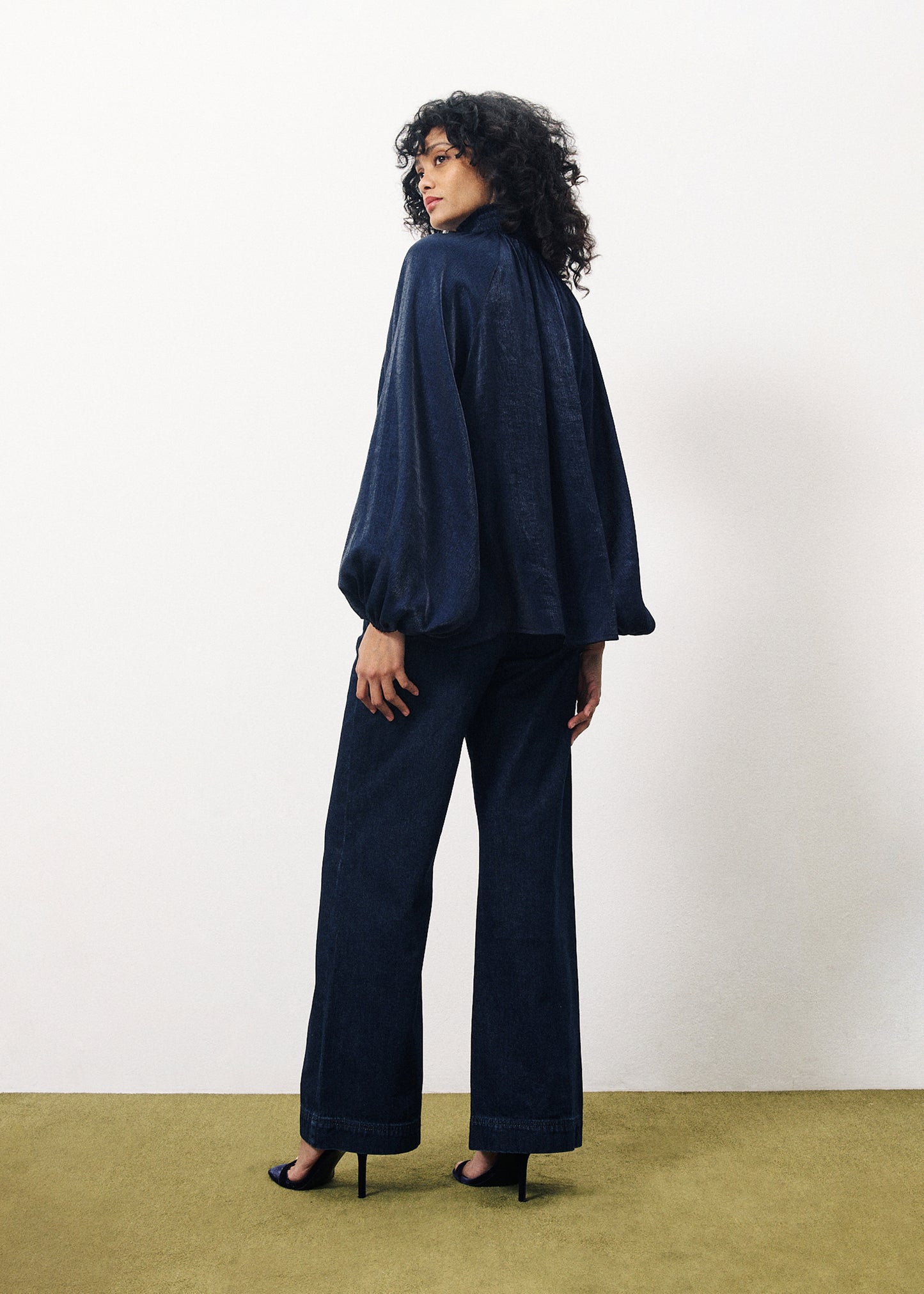 Nika Long Sleeve Blouse - Blue Marine