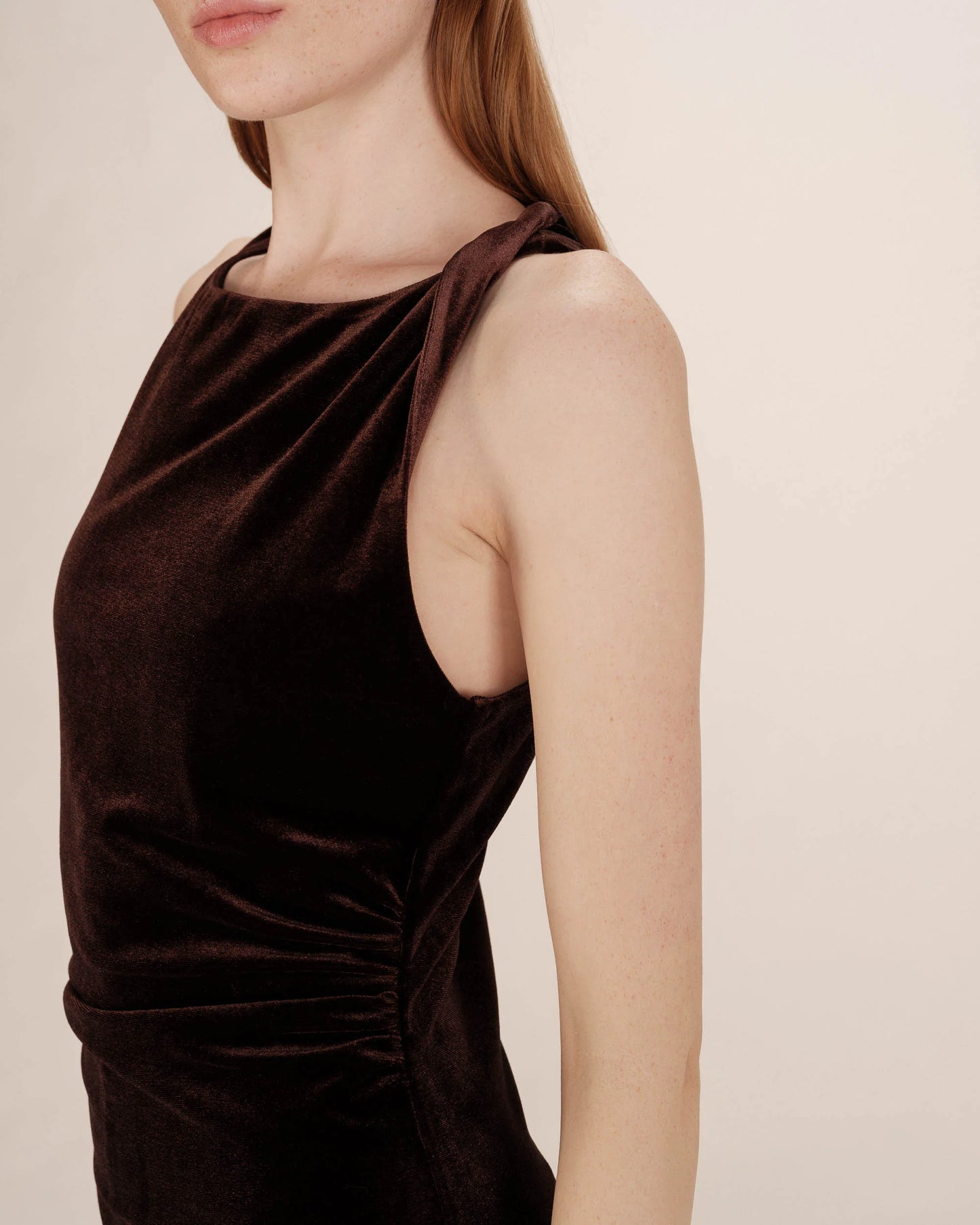 Tivoli Velvet Dress - Chocolate