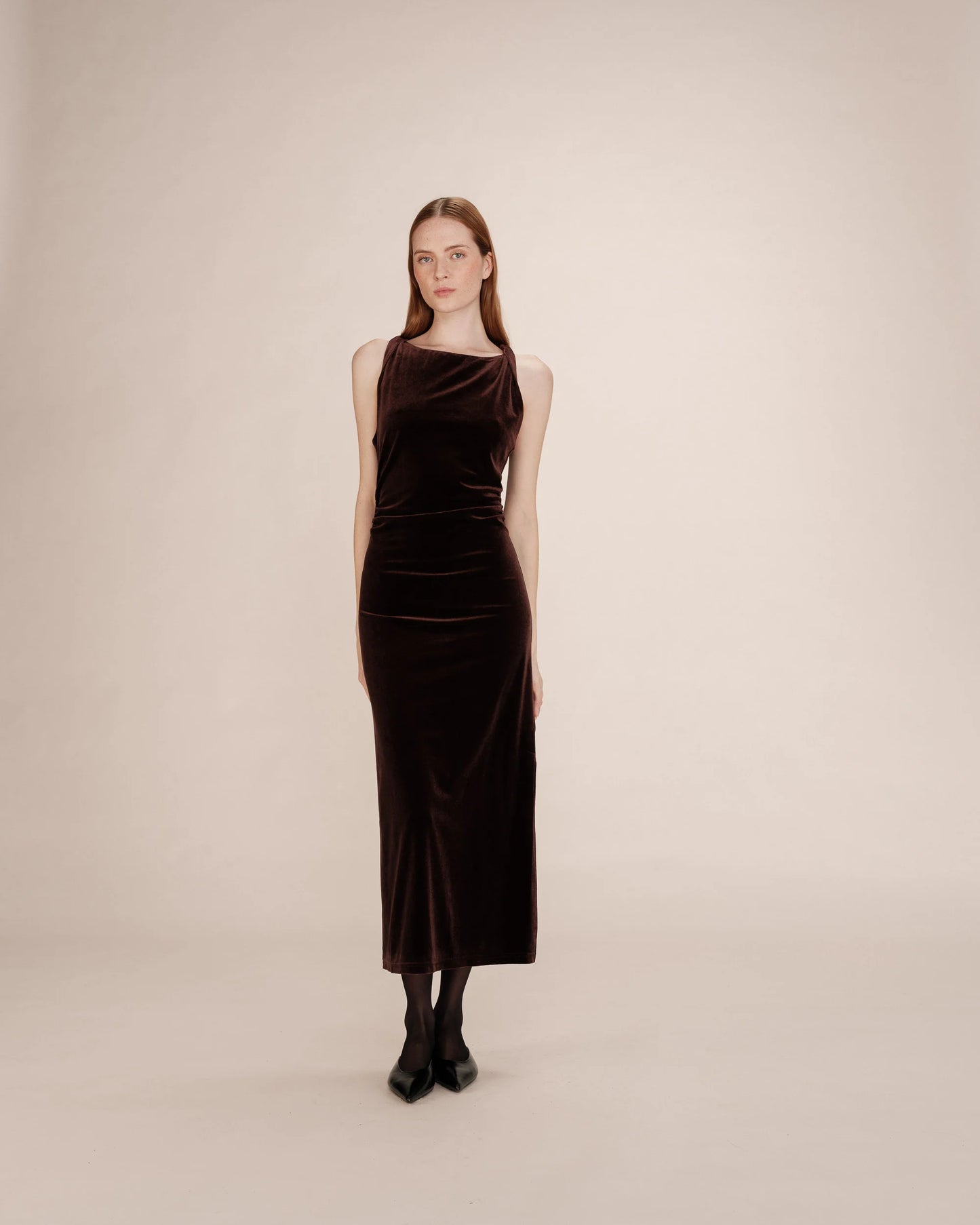 Tivoli Velvet Dress - Chocolate
