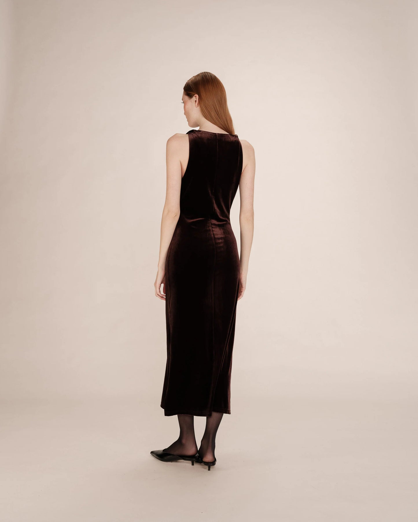 Tivoli Velvet Dress - Chocolate