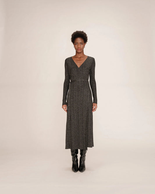 Tangerine Wrap Dress - Silver