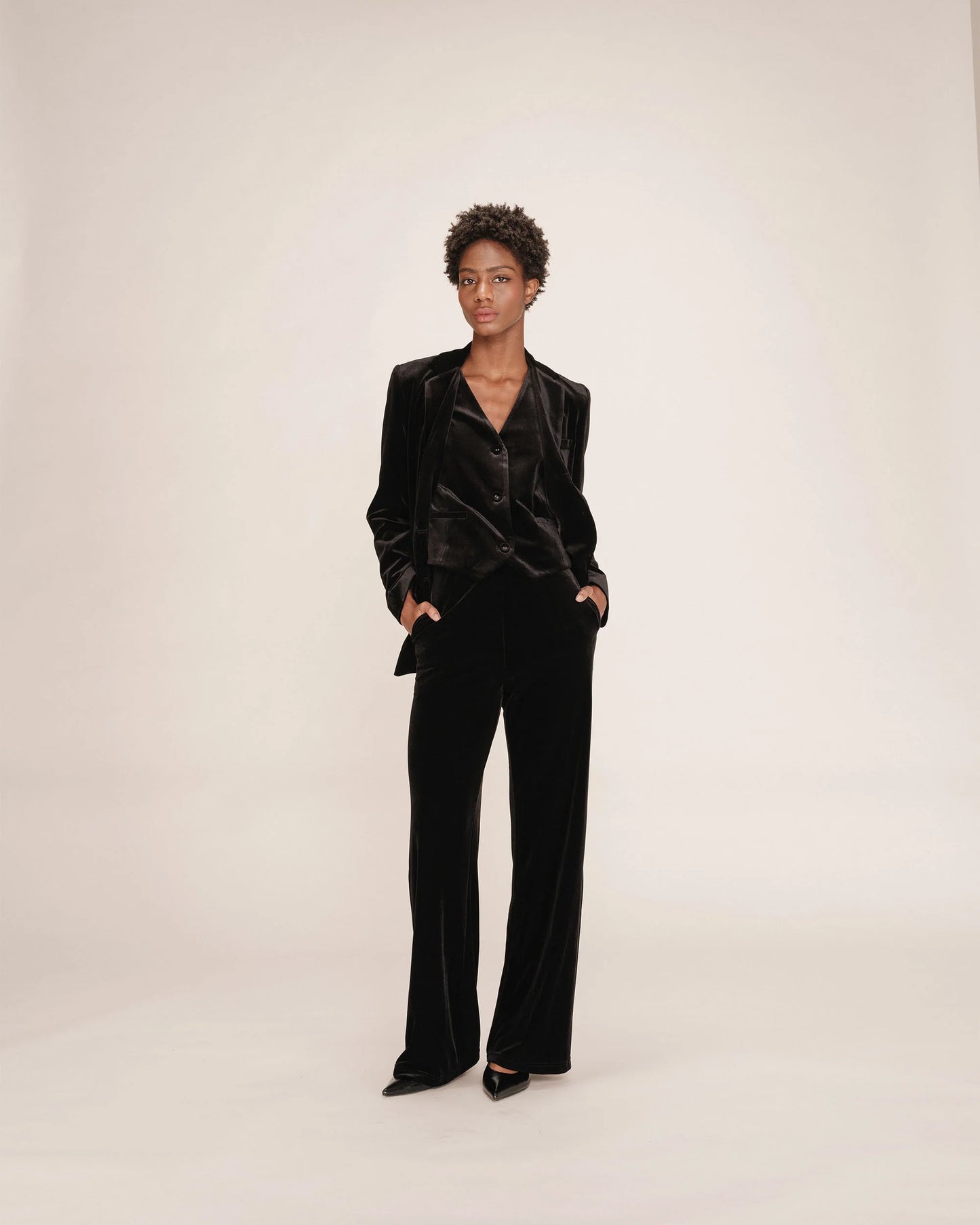 Totem Velvet Waistcoat - Black