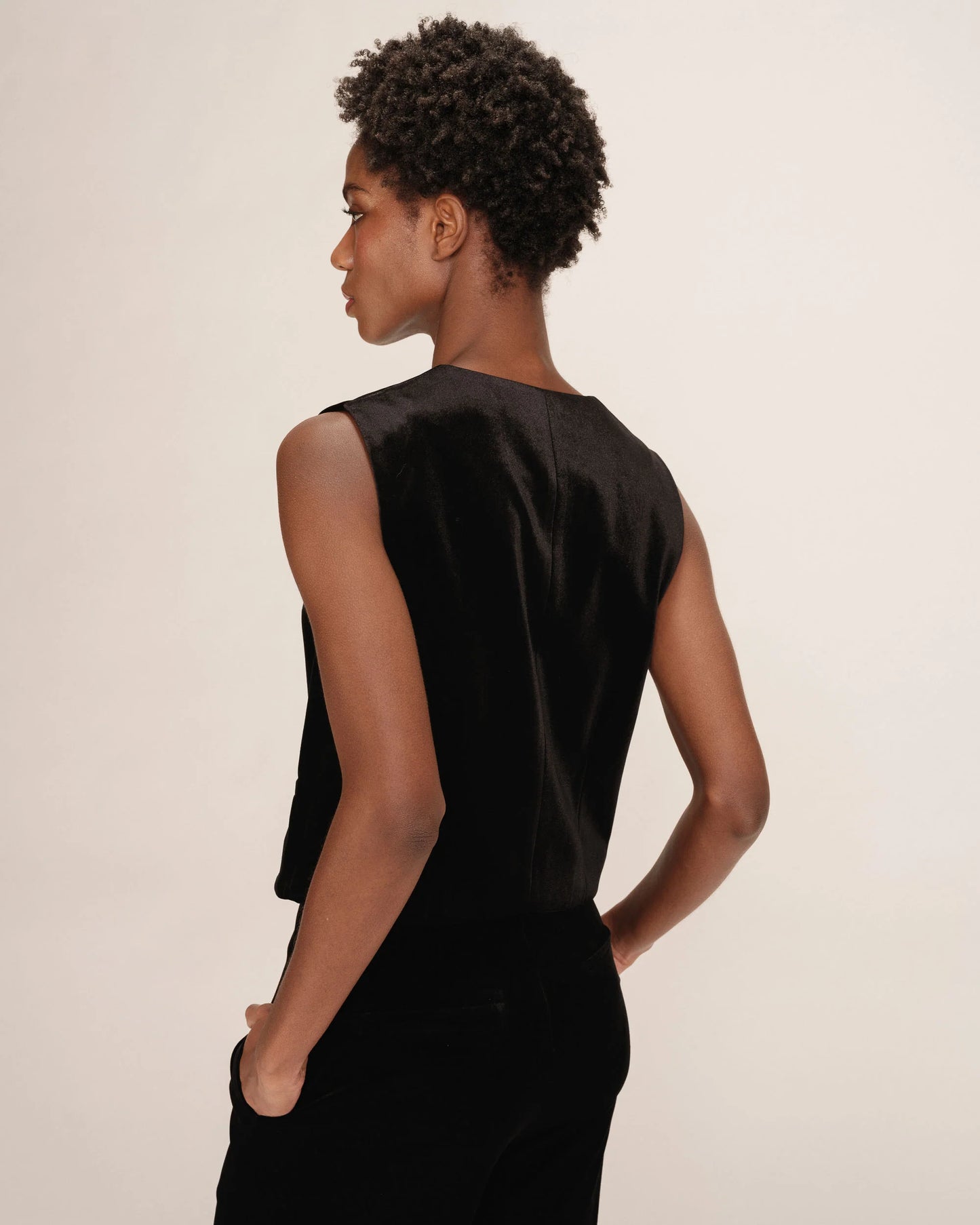 Totem Velvet Waistcoat - Black