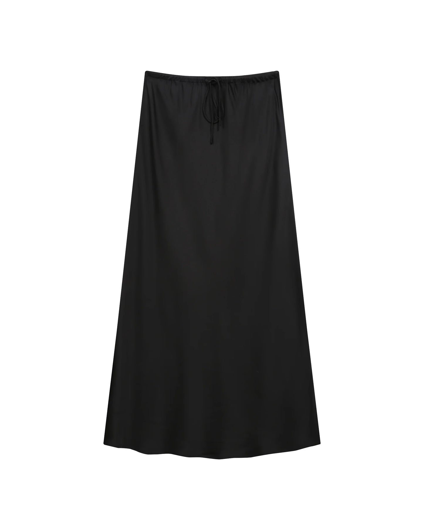 Talmas Long Satin Skirt - Black