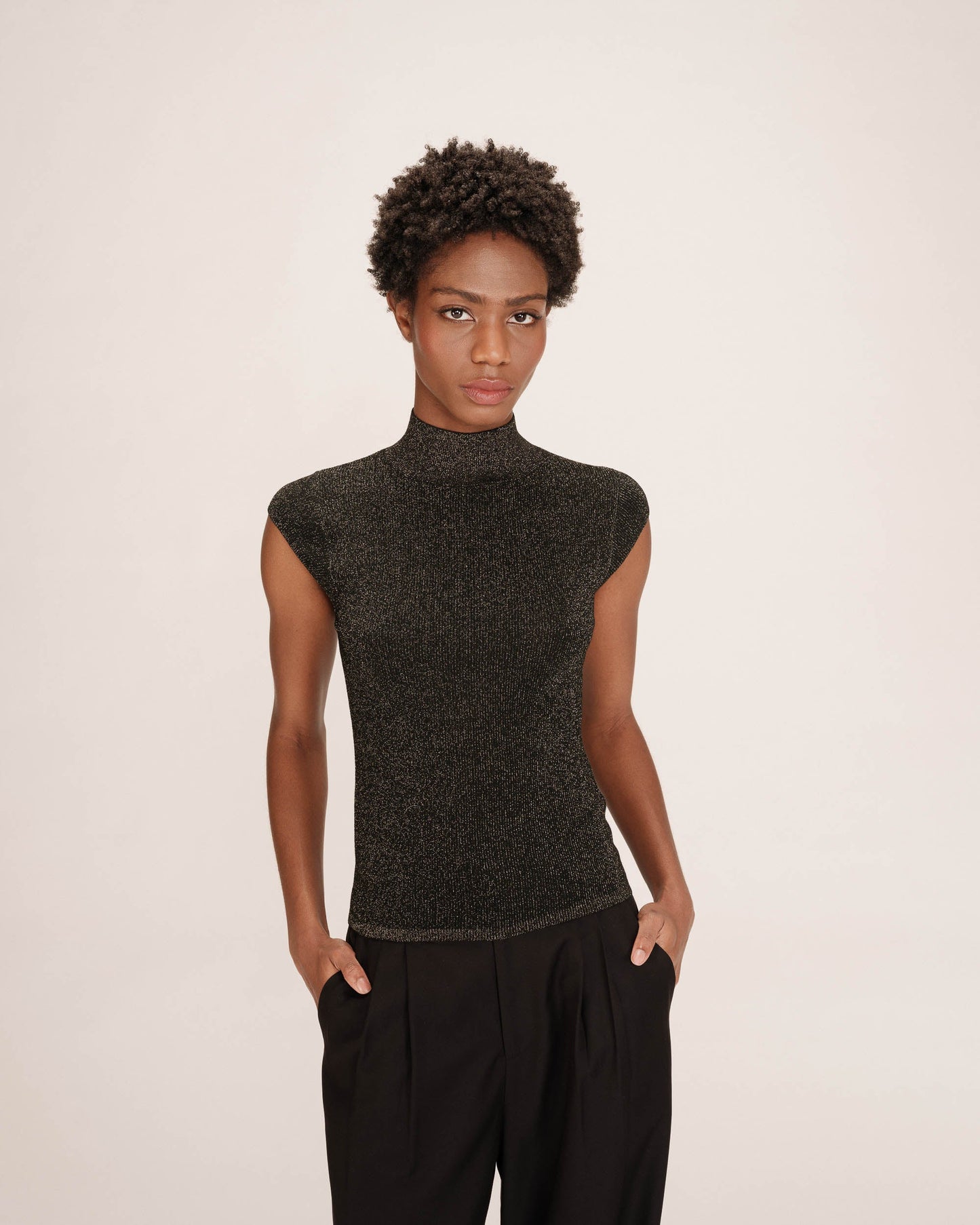 Talisman Jersey Knit Top - Black