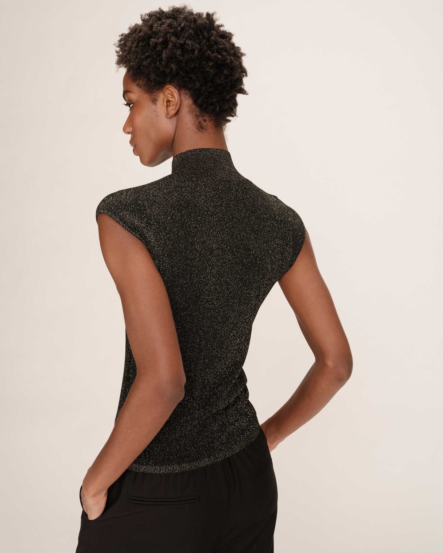 Talisman Jersey Knit Top - Black