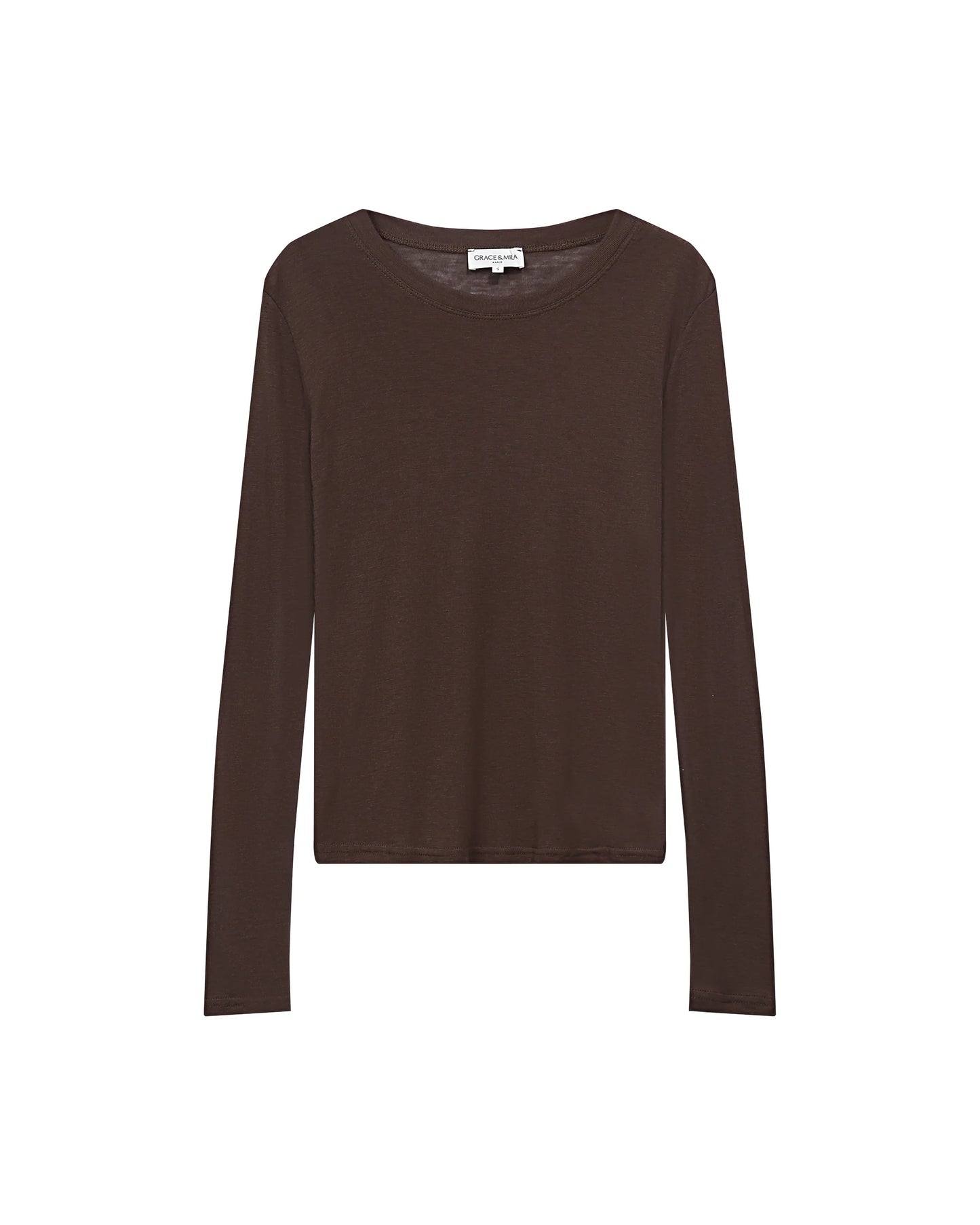 Toni Sheer Jersey Top - Chocolate