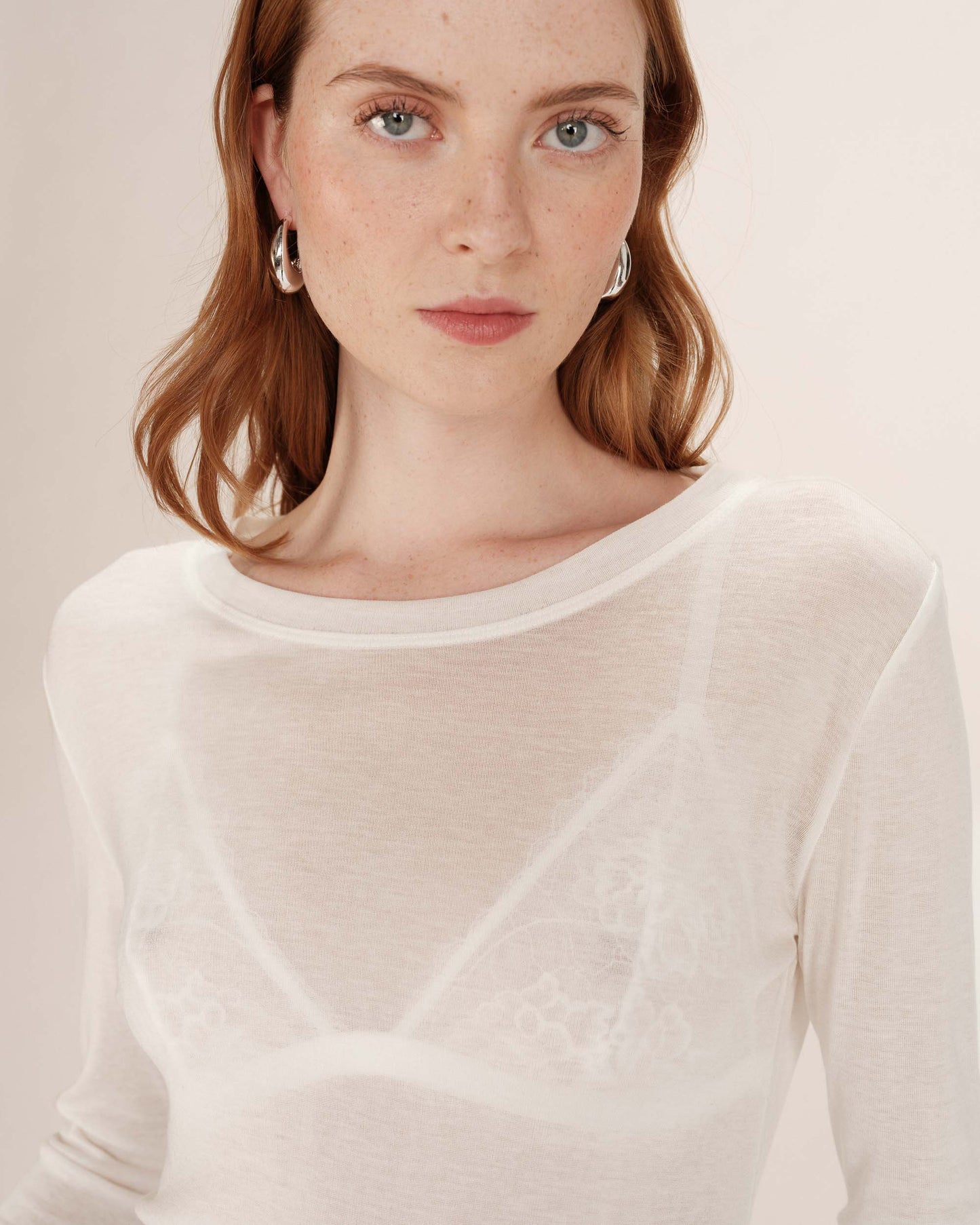 Toni Sheer Jersey Top - Ivory
