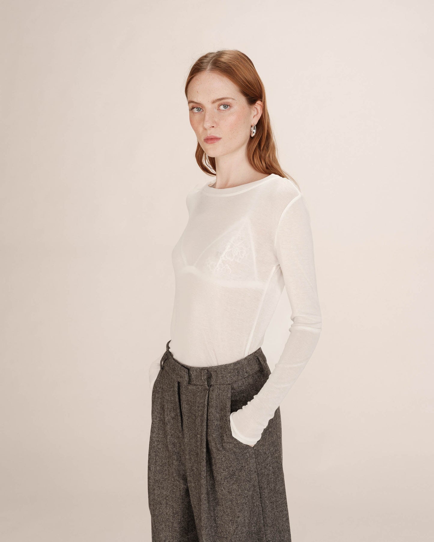 Toni Sheer Jersey Top - Ivory