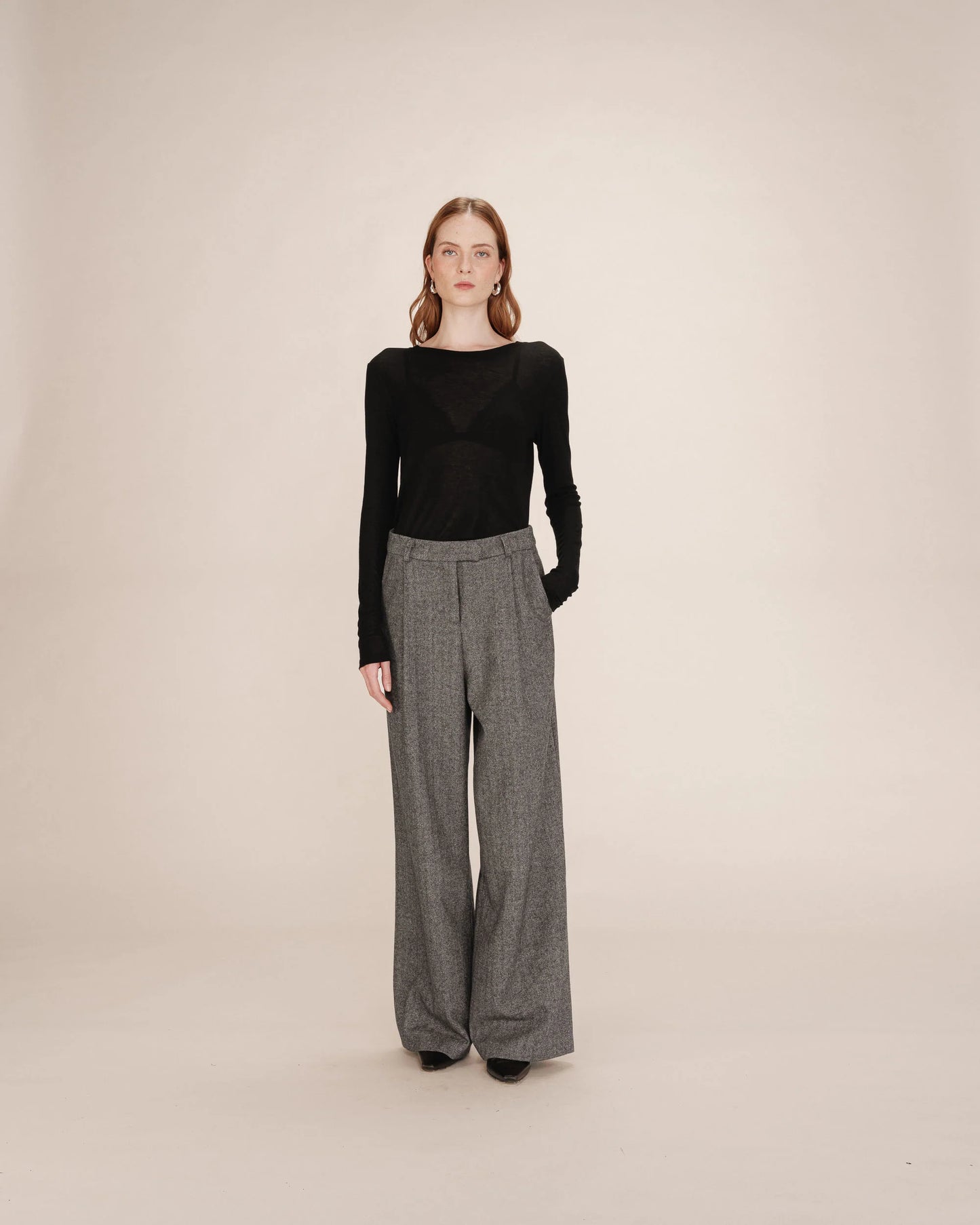 Toni Sheer Jersey Top - Black