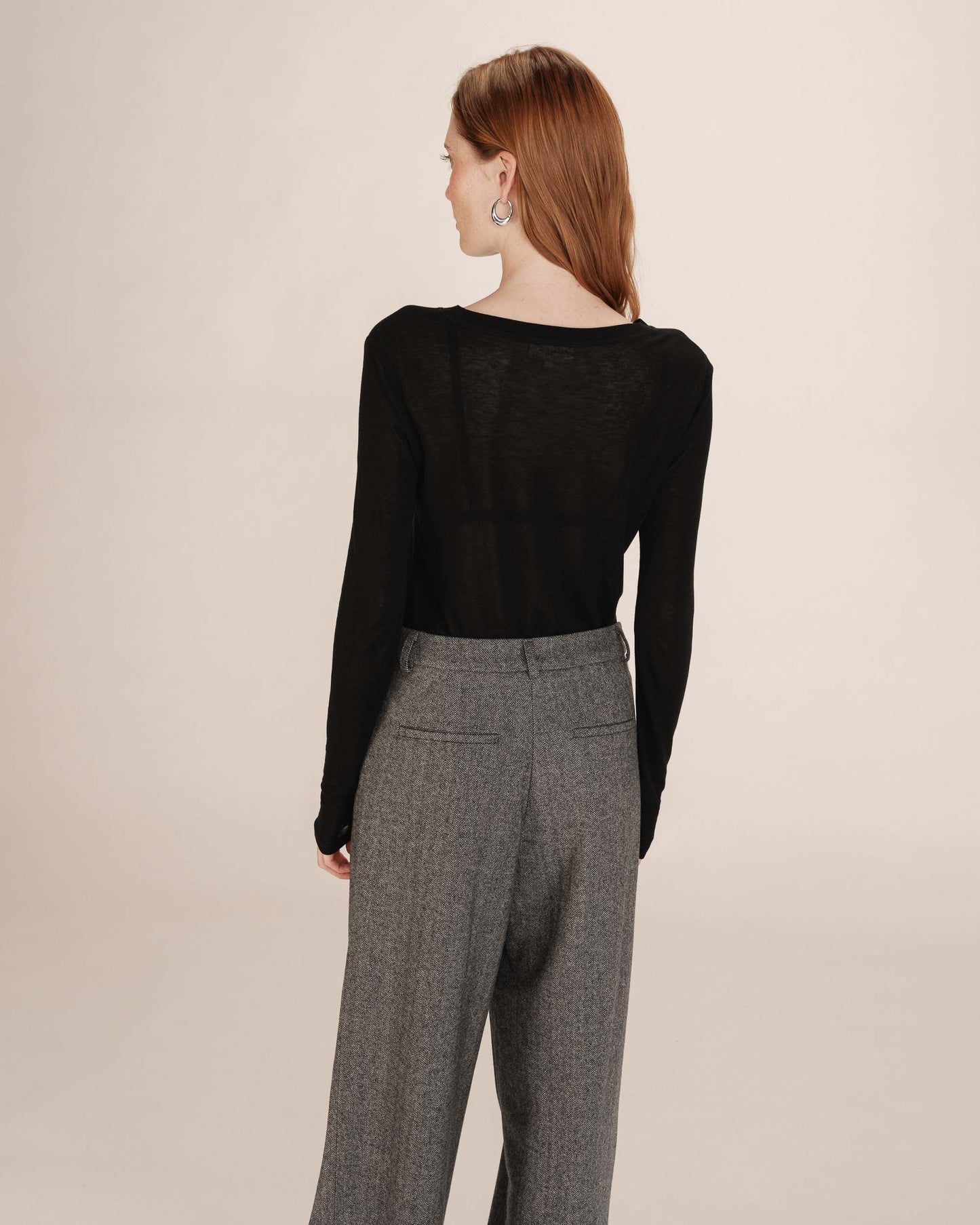 Toni Sheer Jersey Top - Black