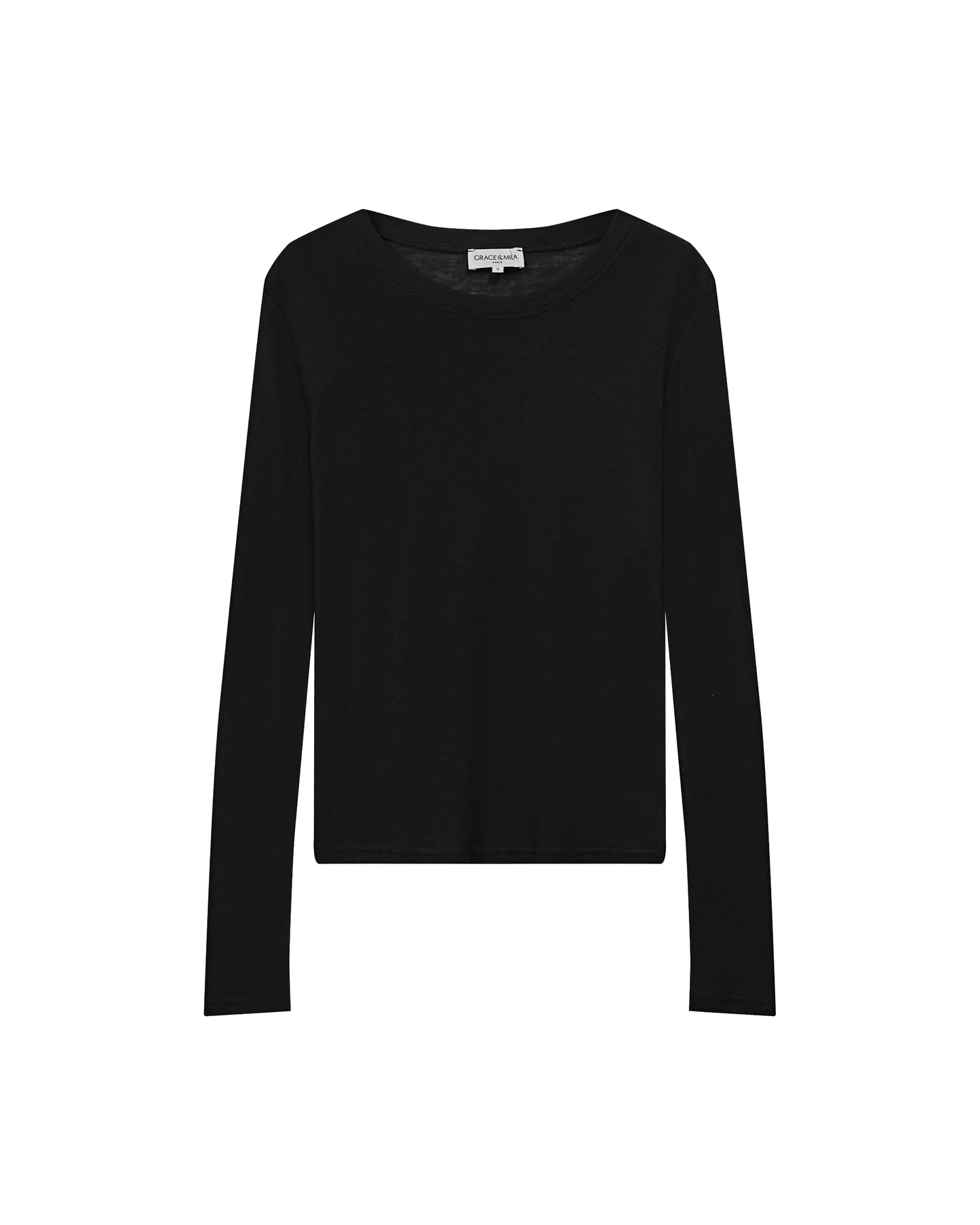 Toni Sheer Jersey Top - Black