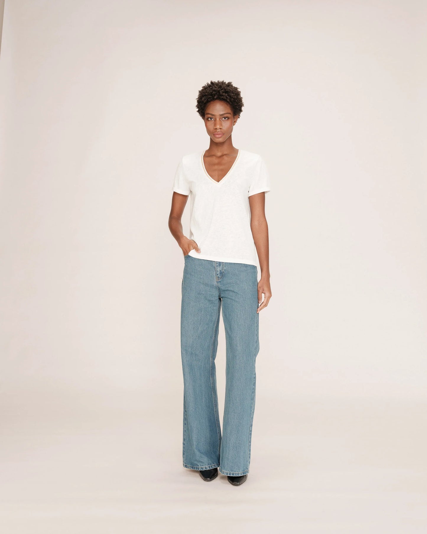 Tim Short Sleeve Top - Ivory