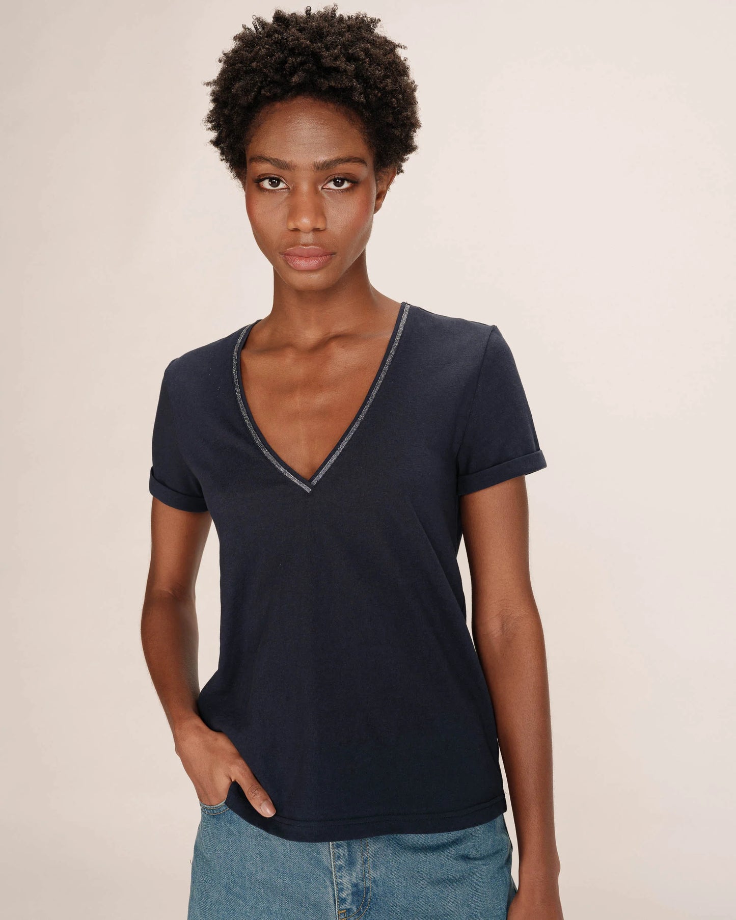 Tim Short Sleeve Top -Marine