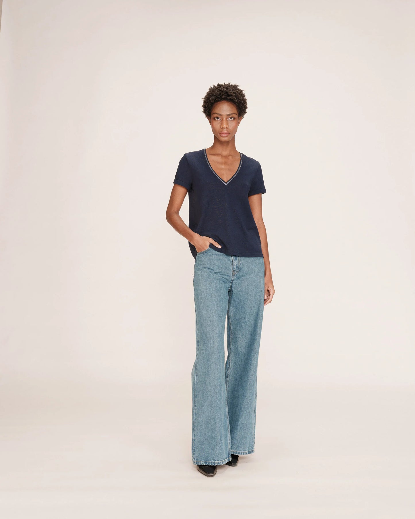 Tim Short Sleeve Top -Marine