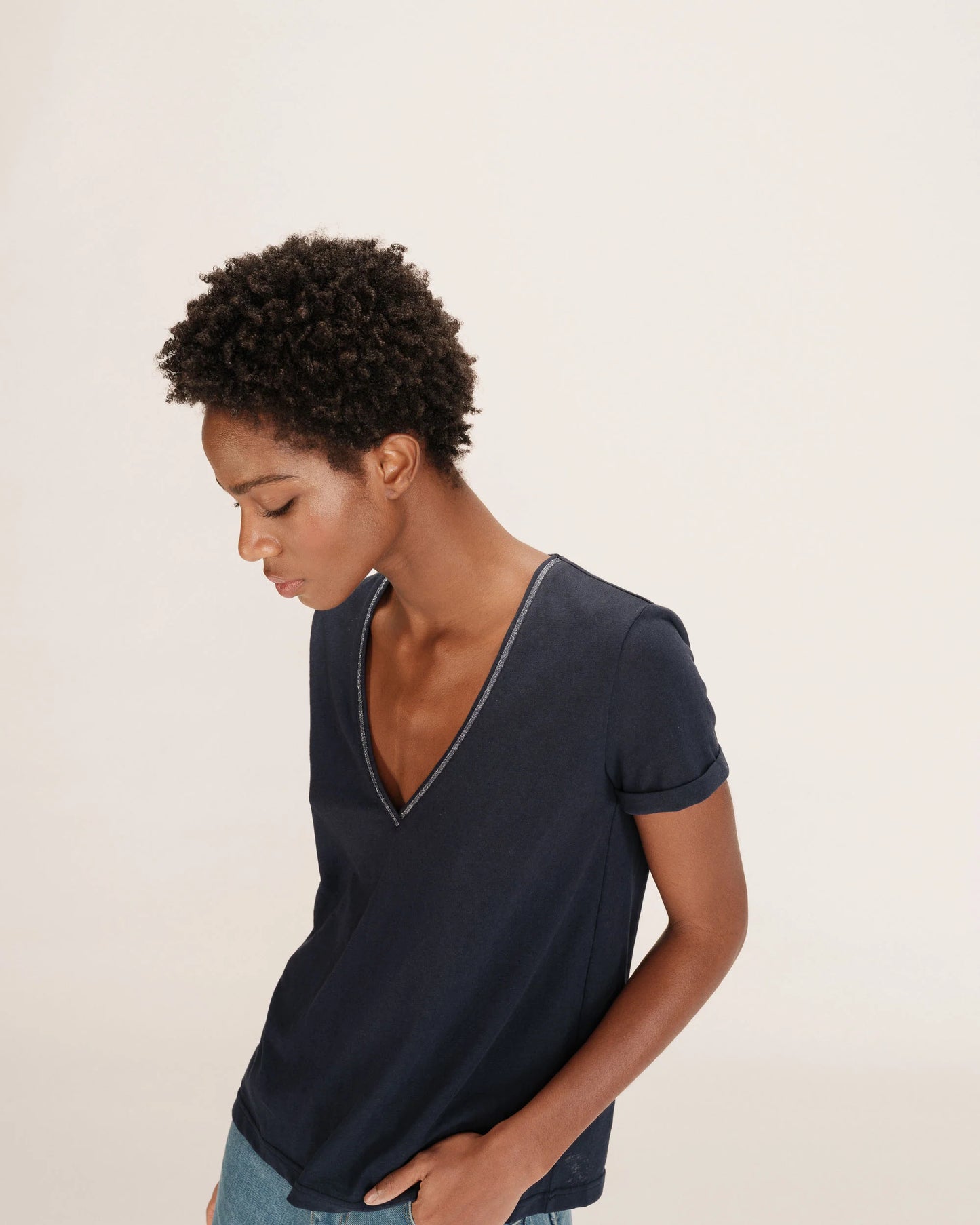 Tim Short Sleeve Top -Marine