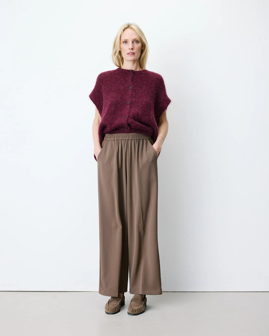 Addison Relaxed Oversized Cardigan - Aubergine