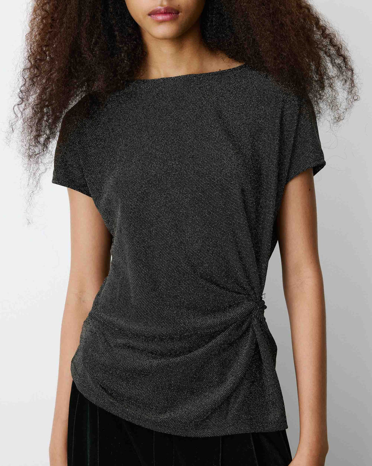 Baly Sparkle Top -Black & Gold