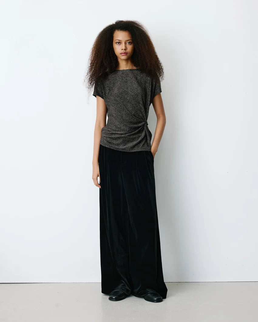 Baly Sparkle Top -Black & Gold