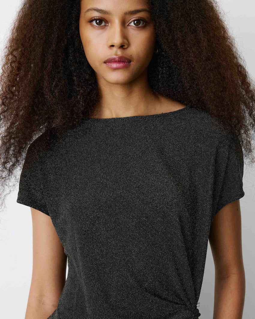 Baly Sparkle Top -Black & Gold