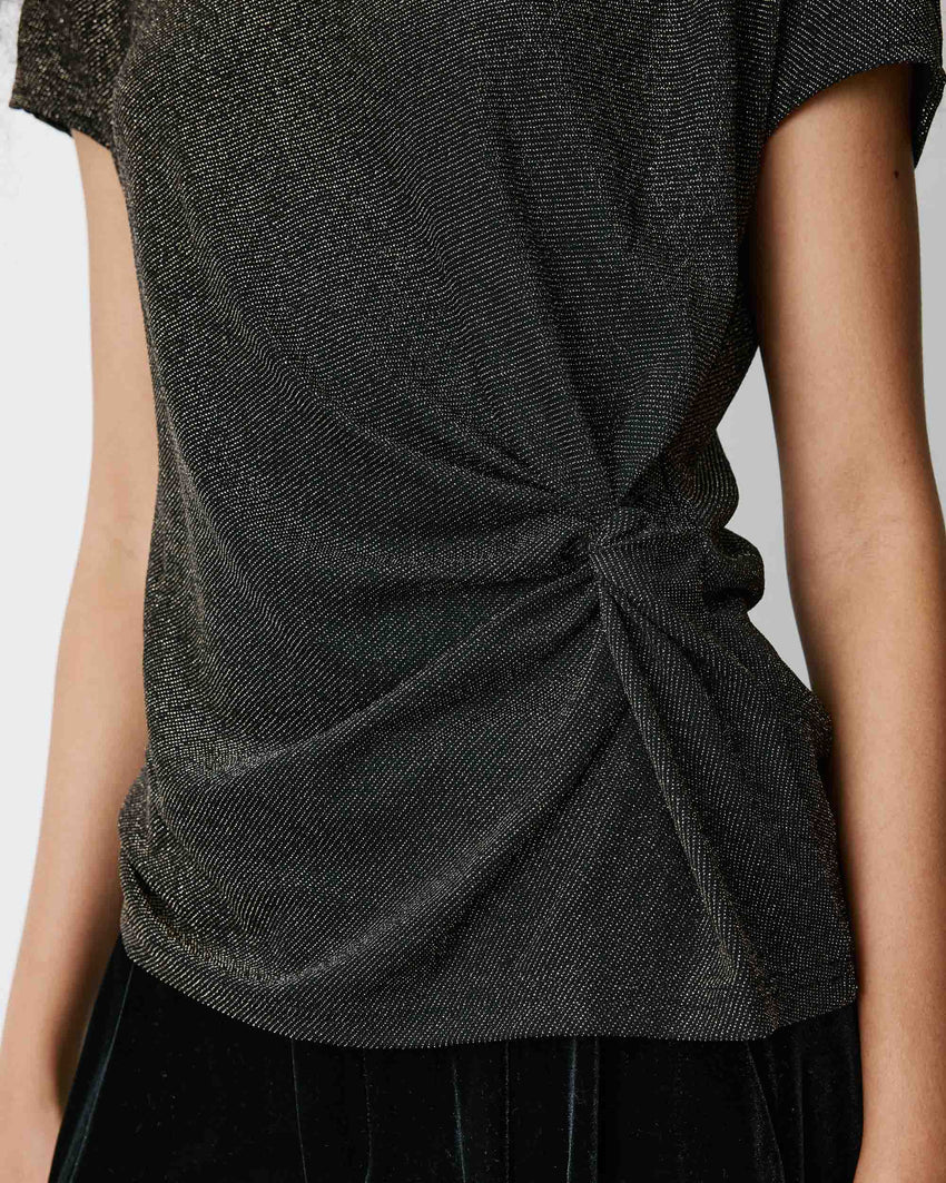 Baly Sparkle Top -Black & Gold