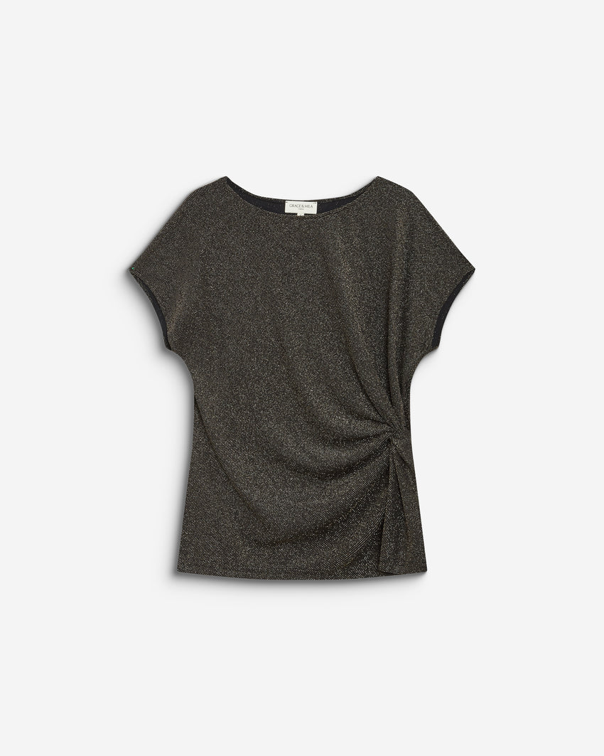 Baly Sparkle Top -Black & Gold