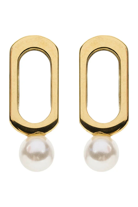 Heritage Earring - Oval Pearl